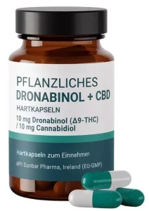 Dronabinol (THC) 10 mg + CBD 10 mg – WaterClear THC™ Dronabinol Kapseln 10 mg THC / 10 mg CBD – Produktbild des Anbieters Dr. Ansay