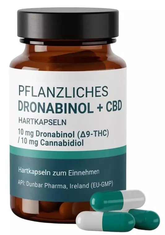 Dronabinol (THC) 10 mg + CBD 10 mg – WaterClear THC™ Dronabinol Kapseln 10 mg THC / 10 mg CBD – Produktbild des Anbieters Dr. Ansay