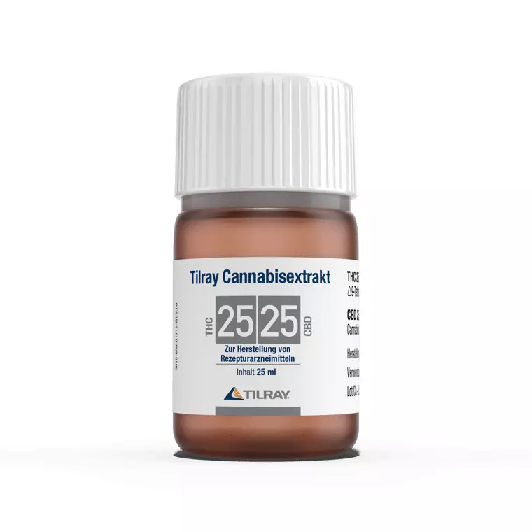 Tilray Cannabisextrakt THC25:CBD25 – Tilray Cannabisextrakt THC25:CBD25 – Produktbild des Anbieters Dr. Ansay