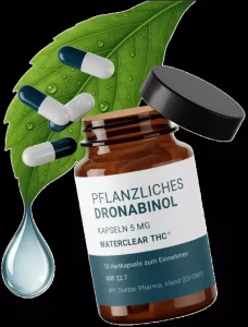 Dronabinol (THC) 5 mg – WaterClear THC™ Dronabinol Kapseln 5 mg THC – Produktbild des Anbieters Dr. Ansay