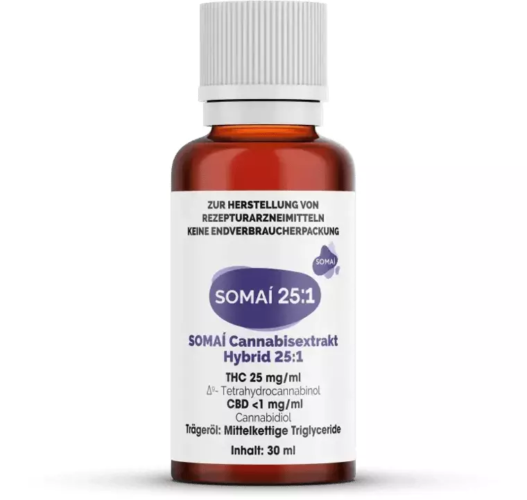 SOMAI 25:1 Cannabisextrakt Hybrid – SOMAI 25:1 Extrakt – Produktbild des Anbieters Dr. Ansay