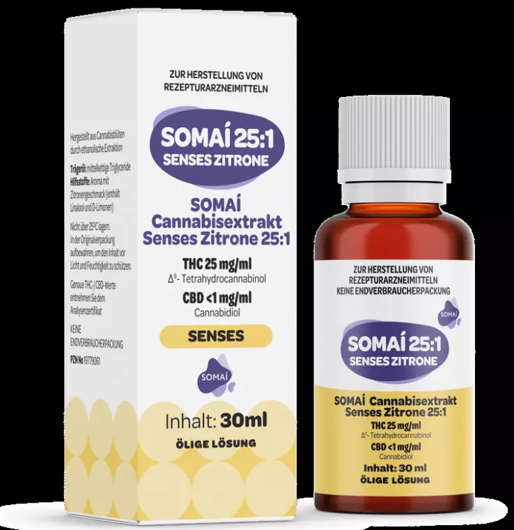SOMAI Senses Zitrone 25:1 Cannabisextrakt – SOMAI Senses Zitrone 25:1 – Produktbild des Anbieters Dr. Ansay