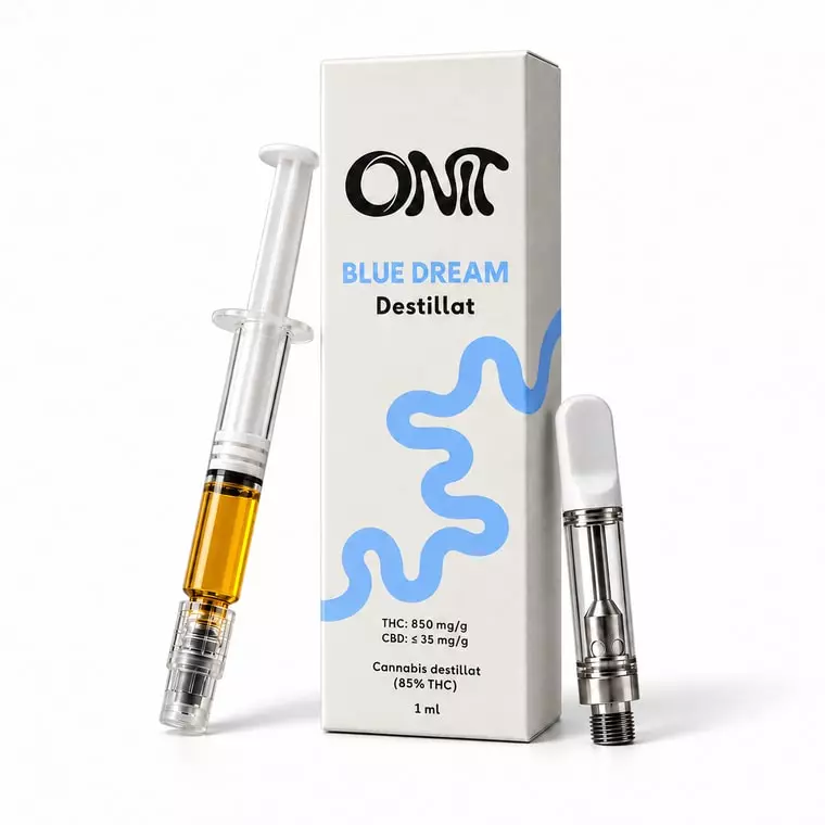 Cannabis Destillat Pure (85 % THC) – ONIT Blue Dream Destillat Vape – Produktbild des Anbieters Dr. Ansay