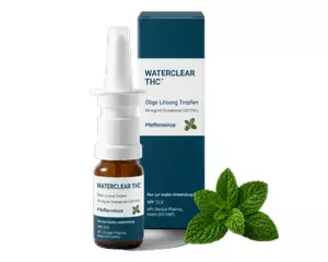 Dronabinol-Tropfen Pfefferminze 50 mg/ml – WaterClear THC™ Dronabinol Tropfen 50 mg/ml Pfefferminze – Produktbild des Anbieters Dr. Ansay